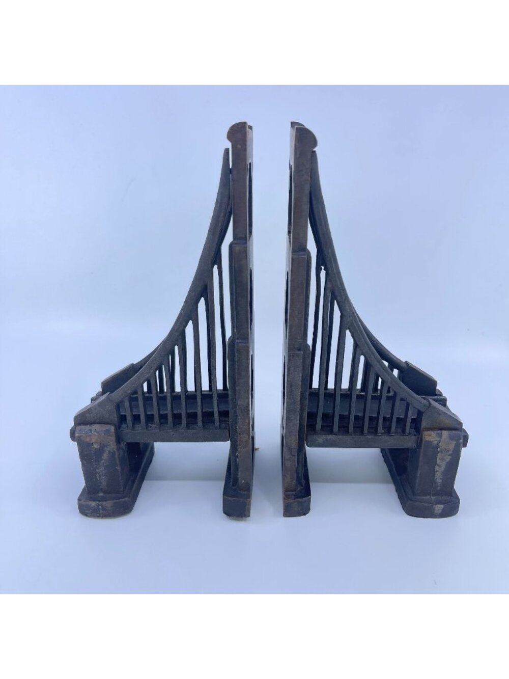 vintage restoration hardware golden gate bridge cast iron bookends